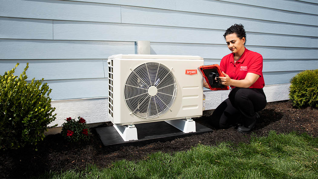 a bryant dealer performs a ductless installation
